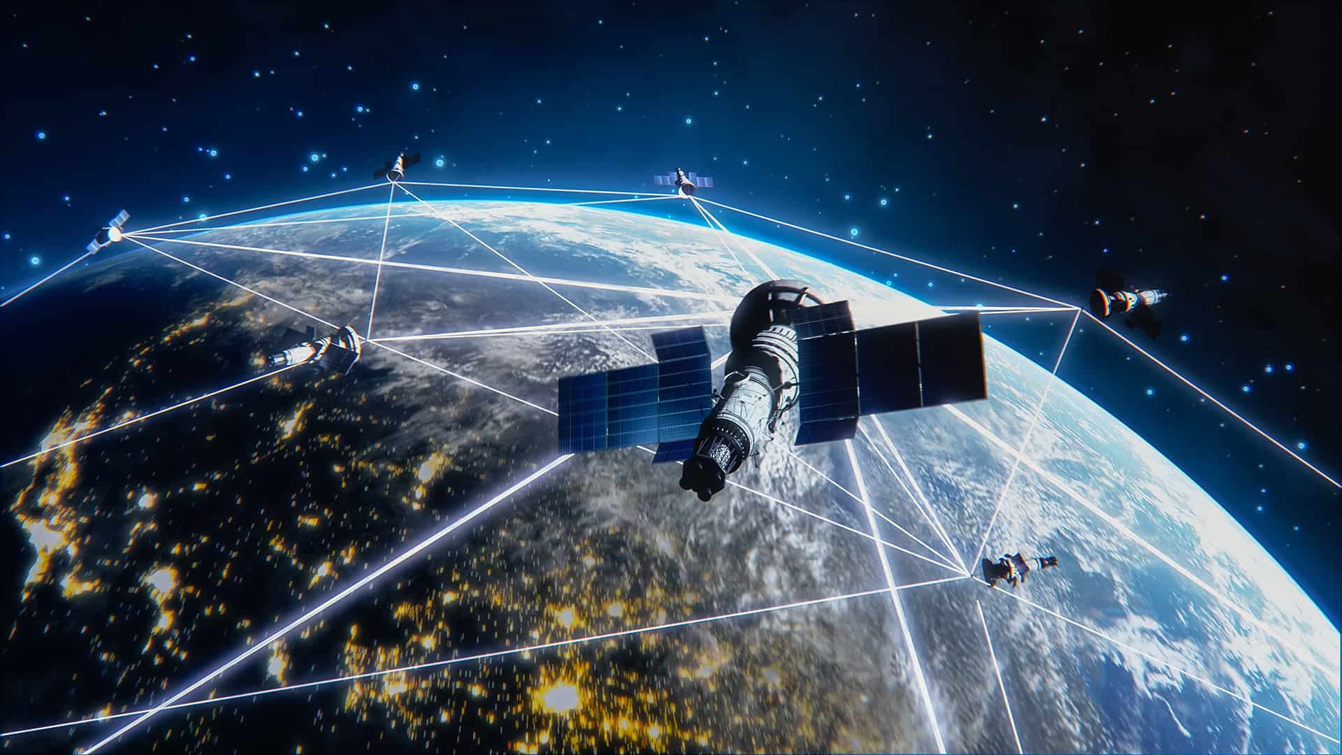 satellites connecting the internet everywhere across the world