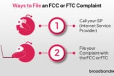 Graphic detailing ways to file an FCC or FTC complaint