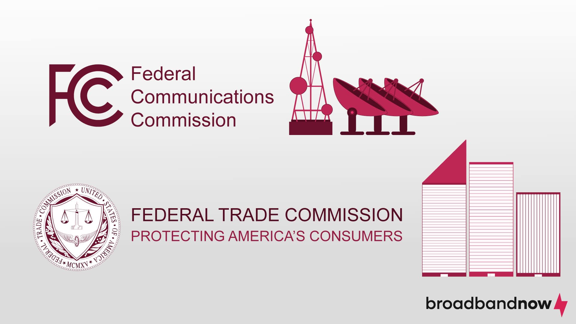 Graphic detailing the difference between the FCC and the FTC