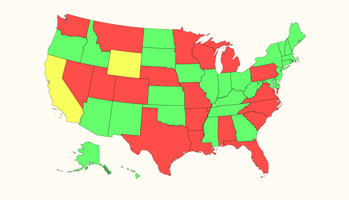 Municipal broadband laws map