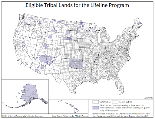 Eligible Tribal Lands for the Lifeline Program