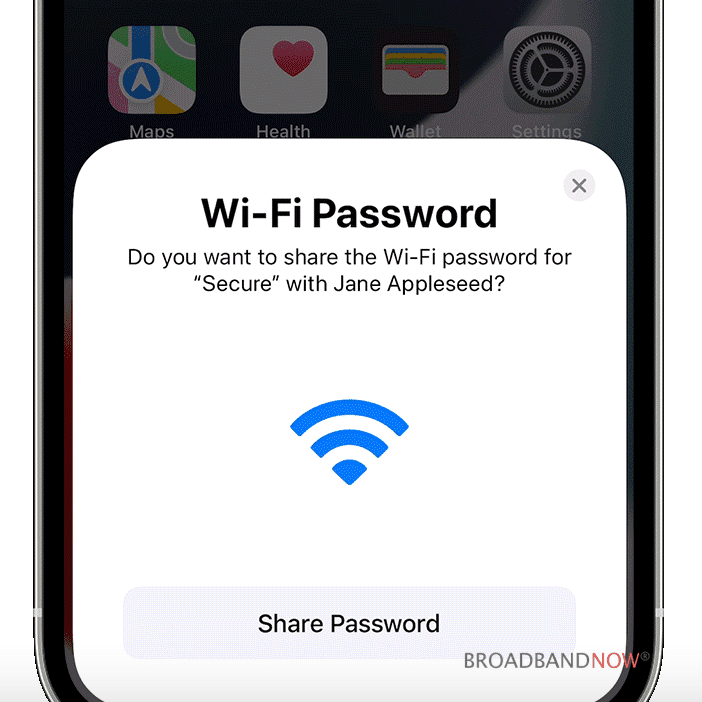 Share WiFi Password on iPhone