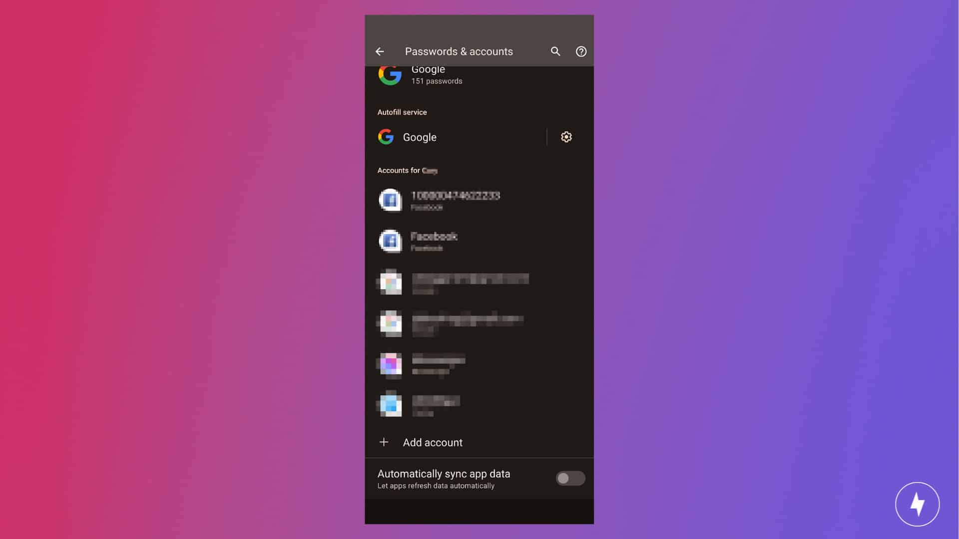Android settings for turning off auto-sync