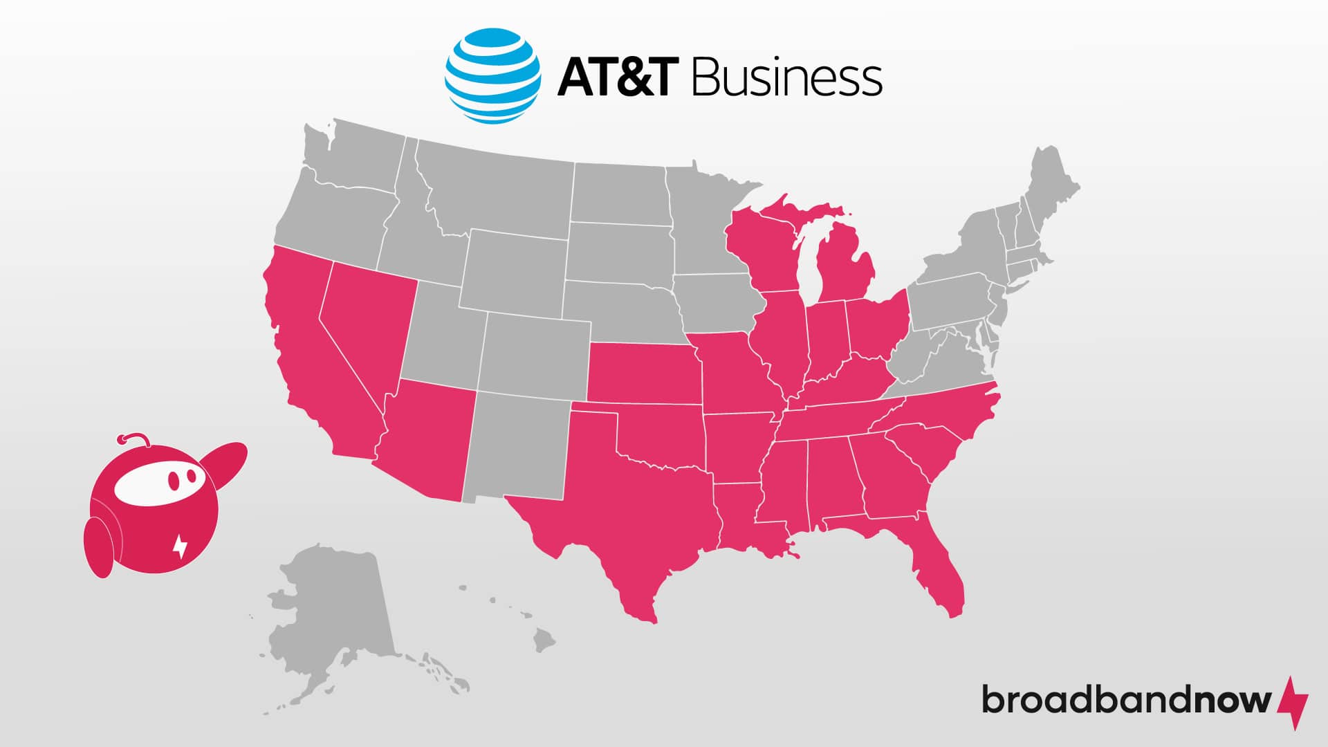 Map of broadband availability from AT&T Business