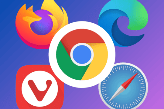 Graphic with logos for Chrome, Safari, Vivaldi, Edge, and Firefox