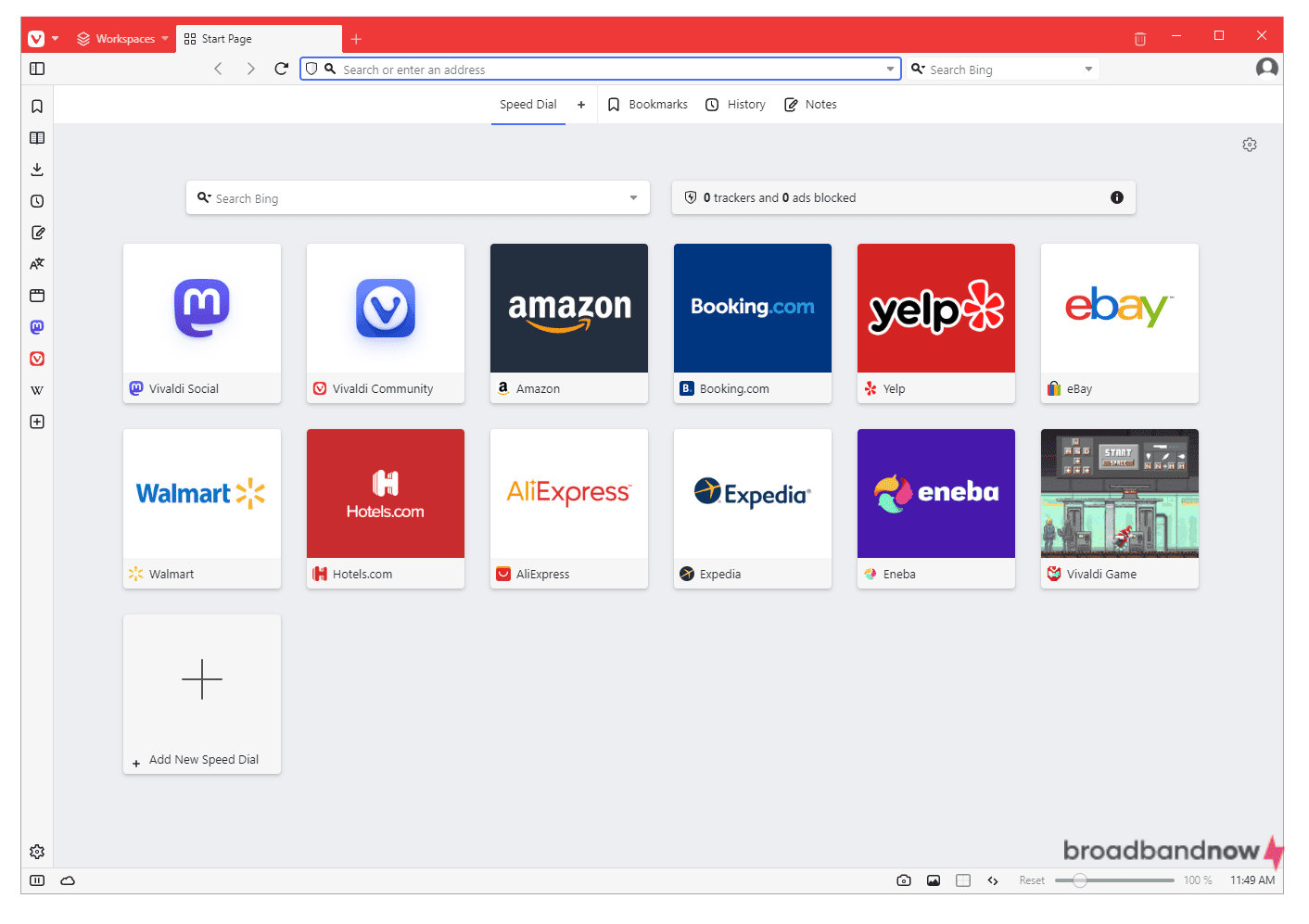 Screenshot of a Vivaldi browser