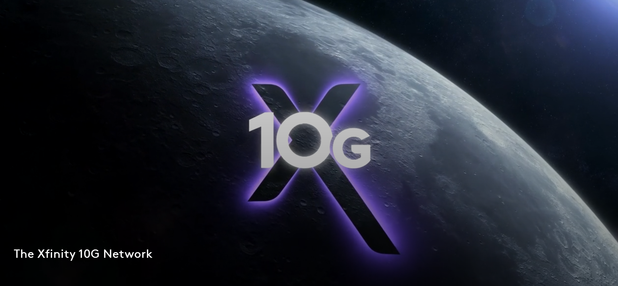 The text ‘10G’ sitting on a background image of the moon in space