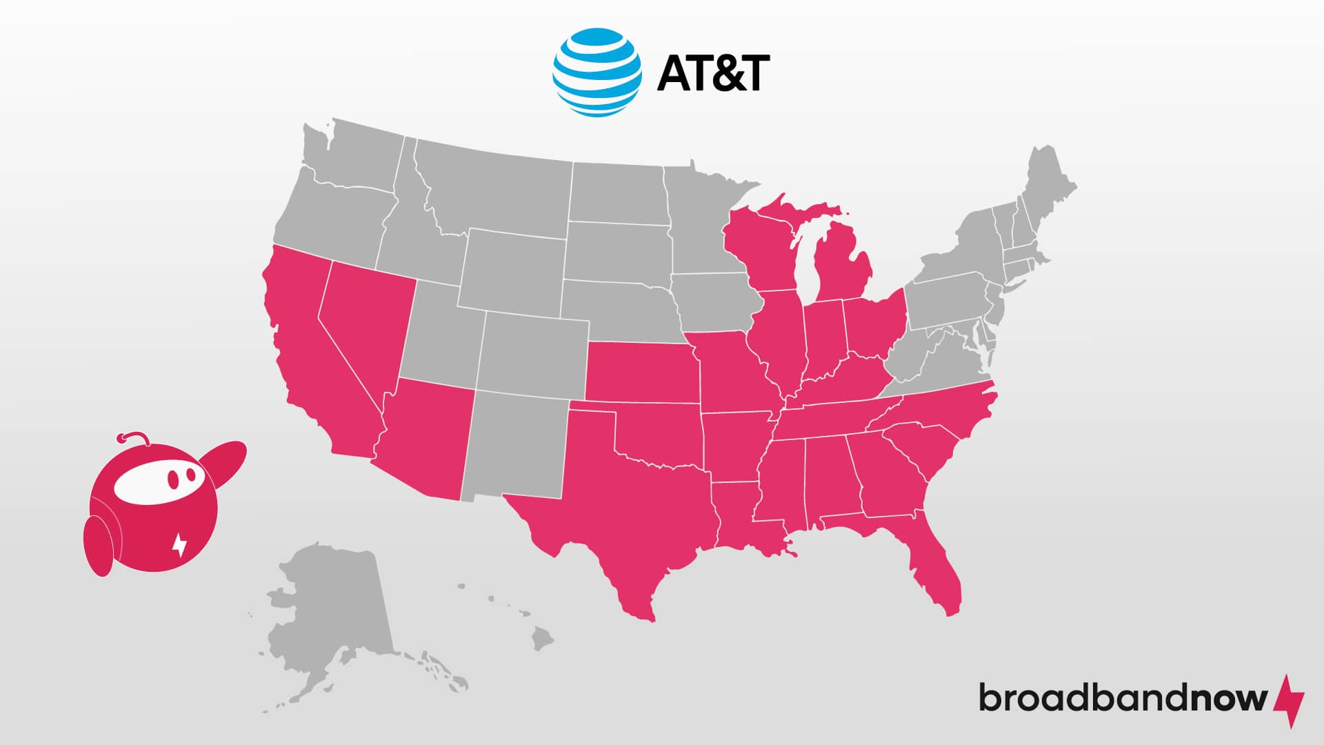 Map of broadband availability from AT&T.