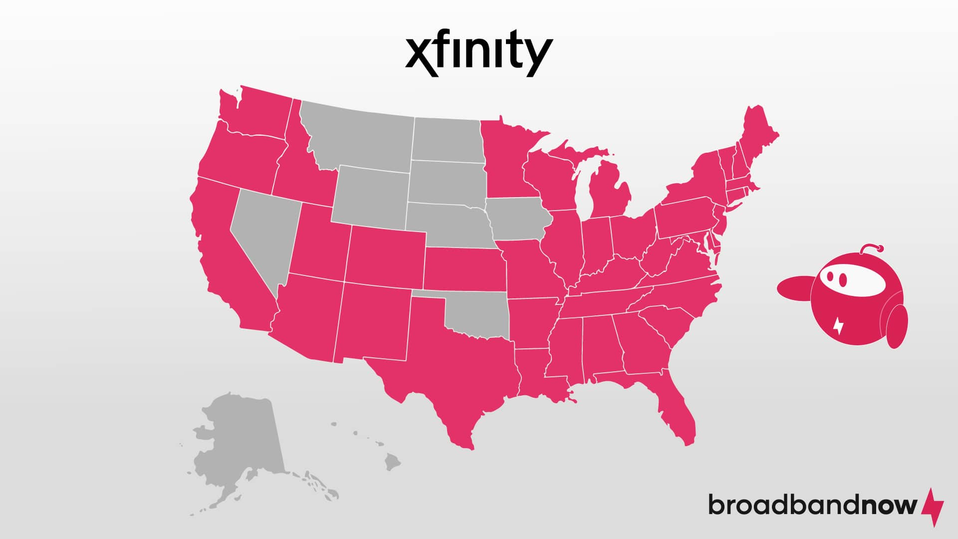 Map of broadband availability from Xfinity.