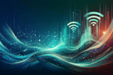Abstract illustration depicting Wi-Fi as waves
