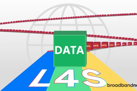 Graphic design image representing L4S technology.