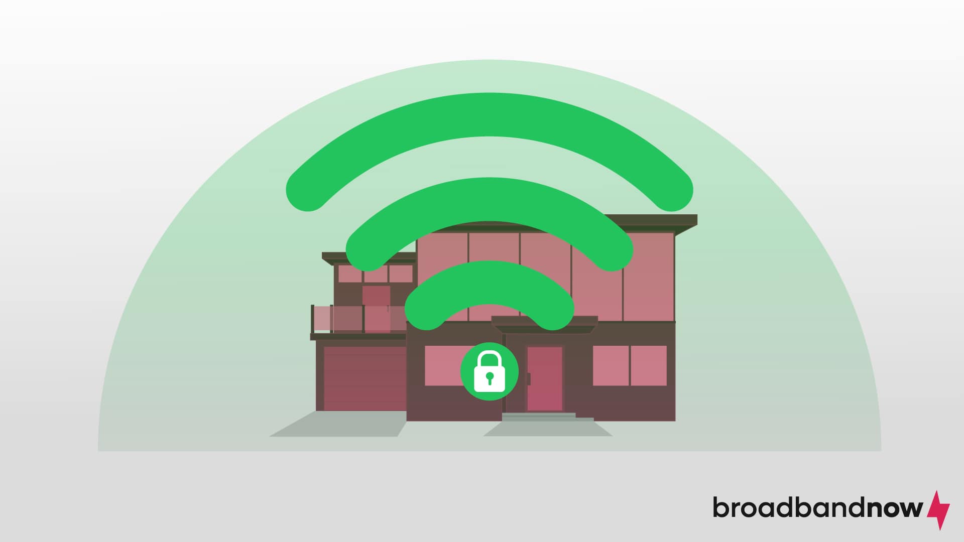 Graphic demonstrating a secure Wi-Fi network on a house