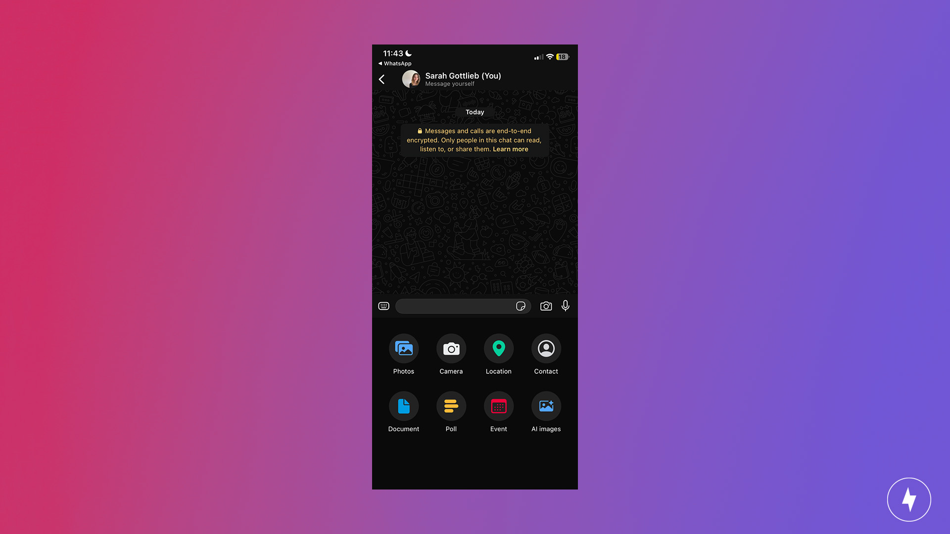 A Screenshot of WhatsApp’s video upload options
