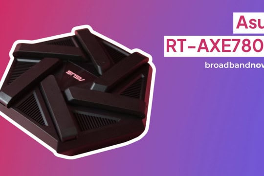 Asus-RT-AXE7800 against a gradient background.