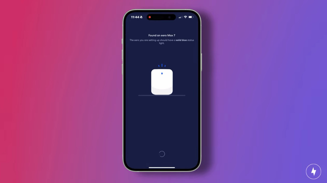 A screenshot of the eero app during router setup. 