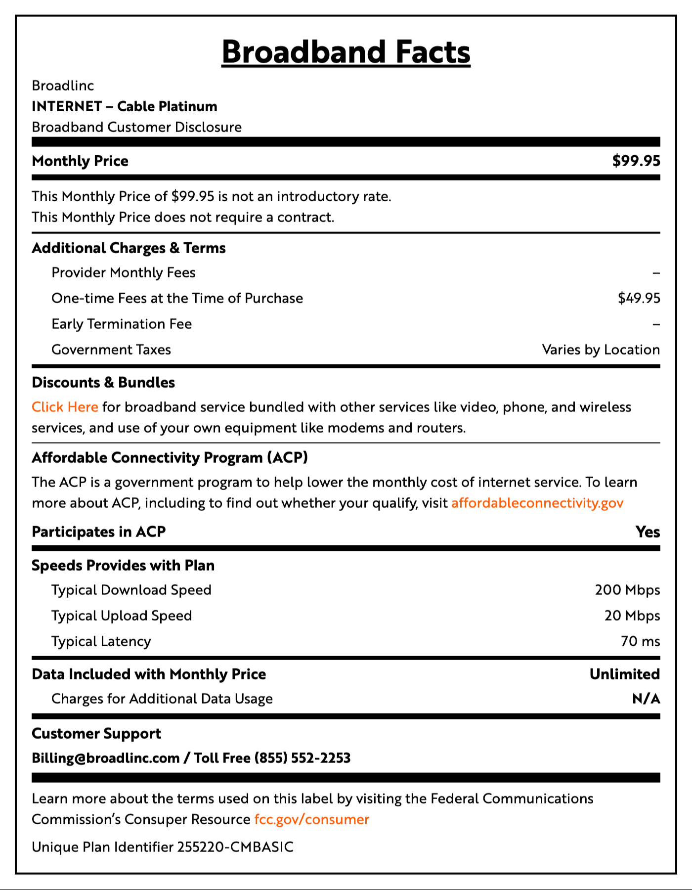 Broadband Consumer Labels Hub BroadbandNow