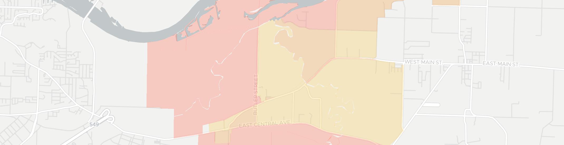 Central City Internet Competition Map. Click for interactive map.
