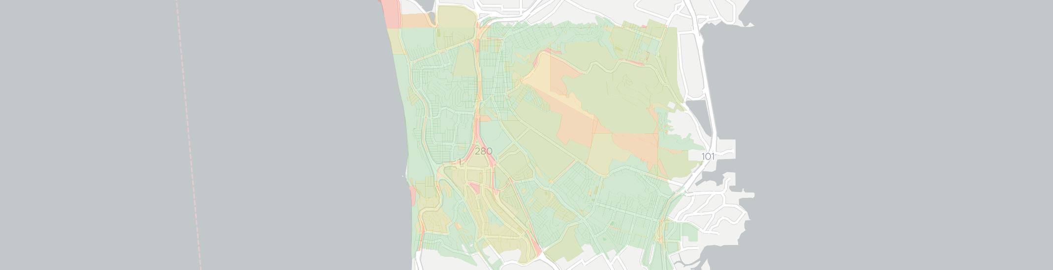 Daly City Internet Competition Map. Click for interactive map.