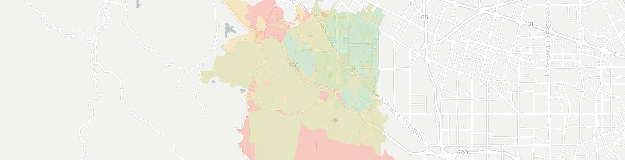 Los Altos Hills Internet Competition Map. Click for interactive map.