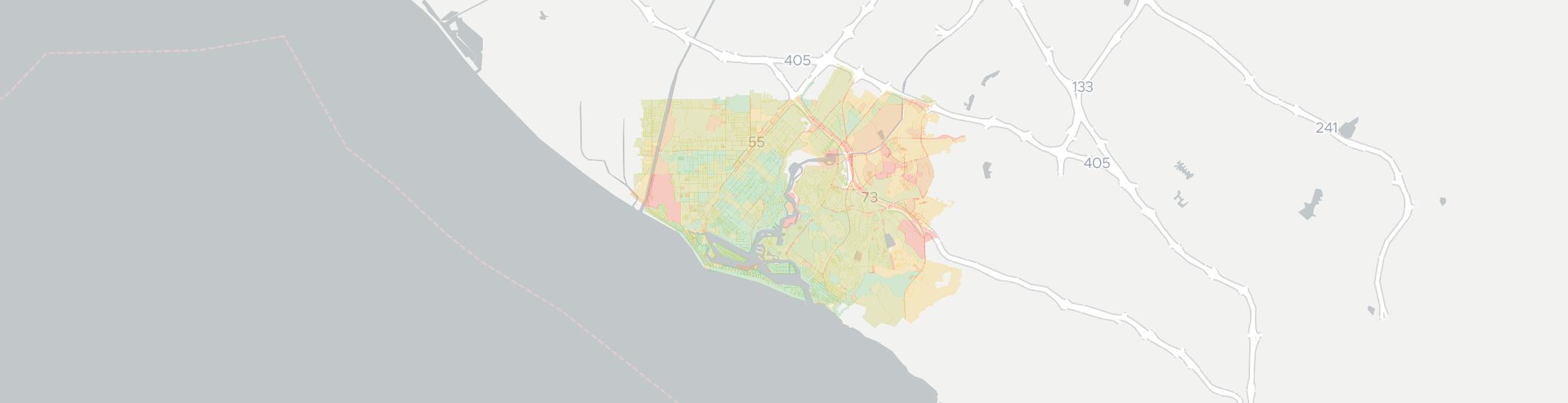 Newport Beach Internet Competition Map. Click for interactive map.