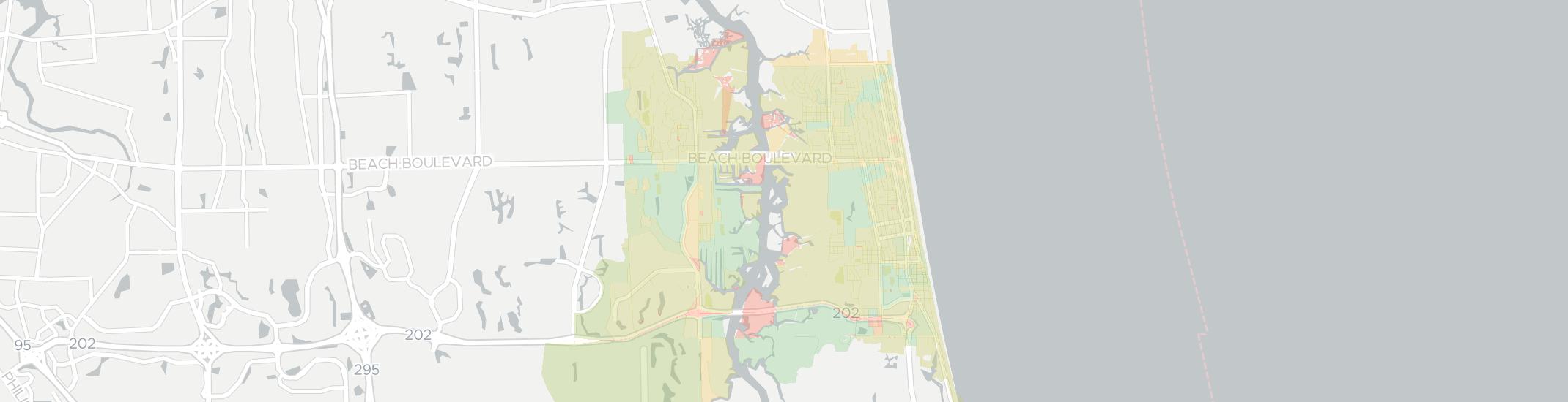 Jacksonville Beach Internet Competition Map. Click for interactive map.