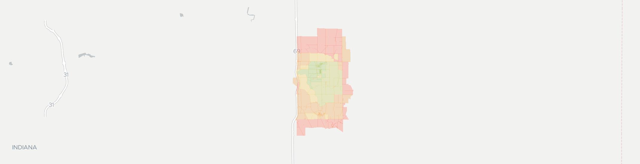Upland Internet Competition Map. Click for interactive map.