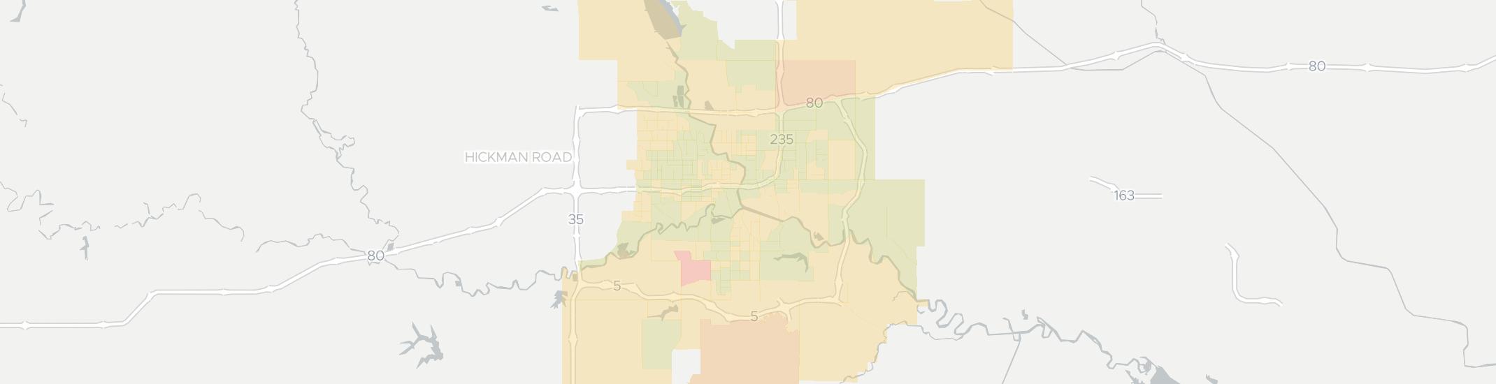 Des Moines Internet Competition Map. Click for interactive map