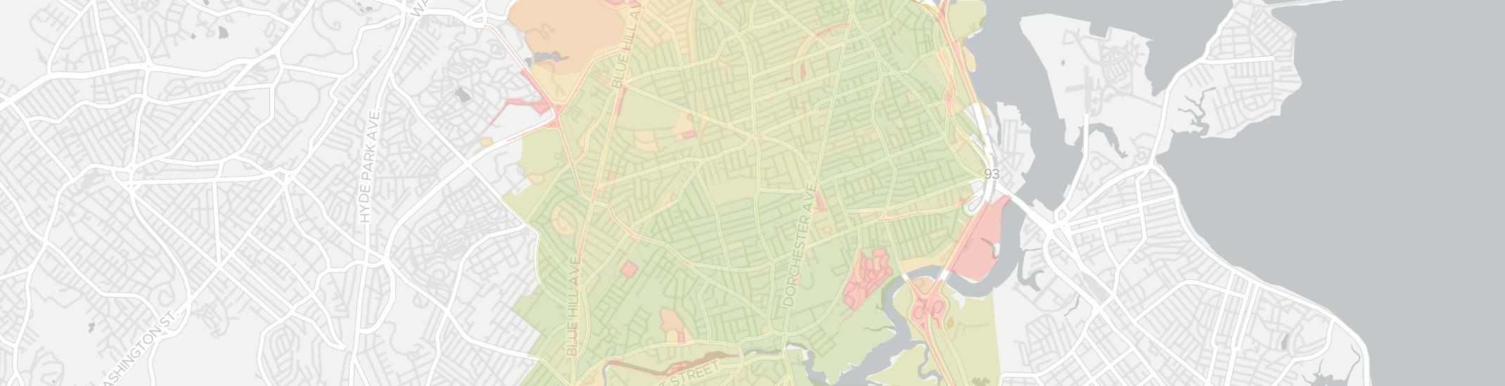 Dorchester Center Internet Competition Map. Click for interactive map