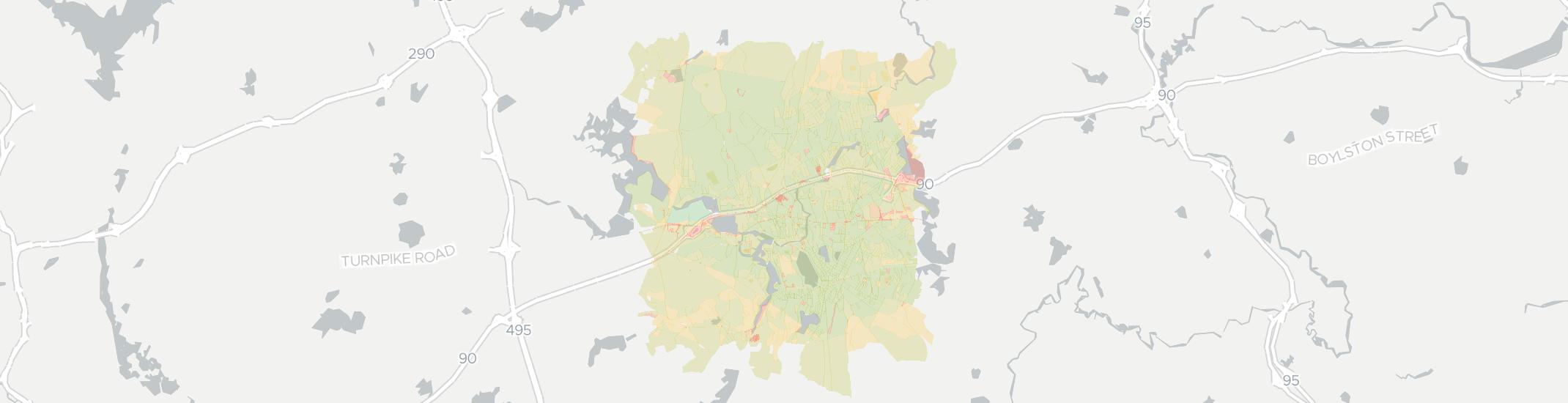 Framingham Internet Competition Map. Click for interactive map.