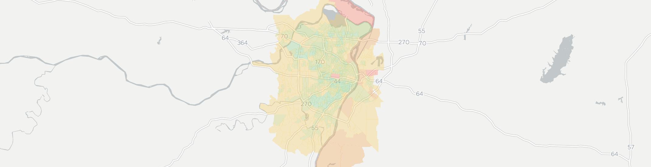 St. Louis Internet Competition Map. Click for interactive map.
