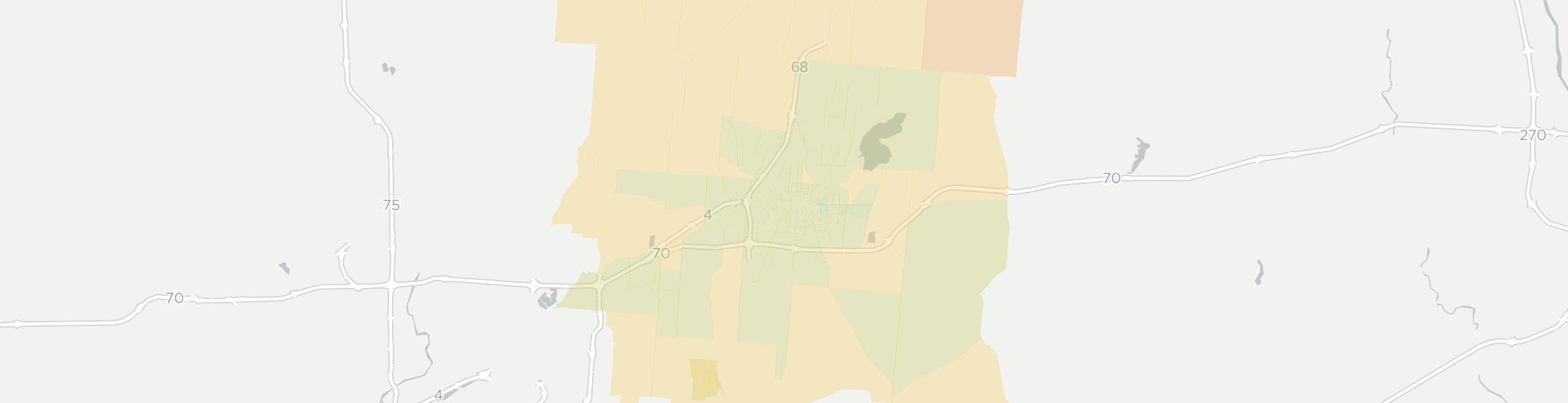 Springfield Internet Competition Map. Click for interactive map.