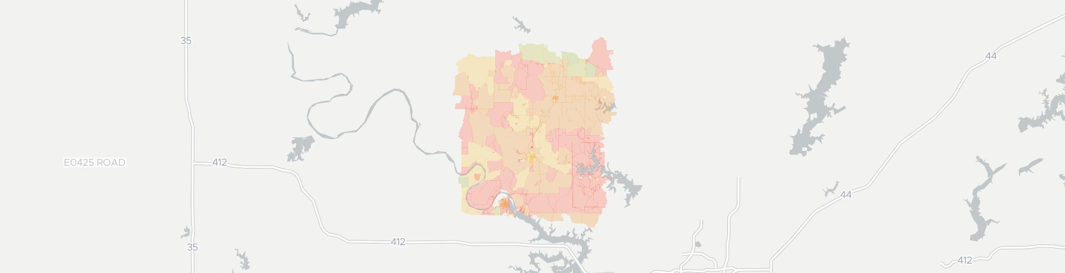 Hominy Internet Competition Map. Click for interactive map