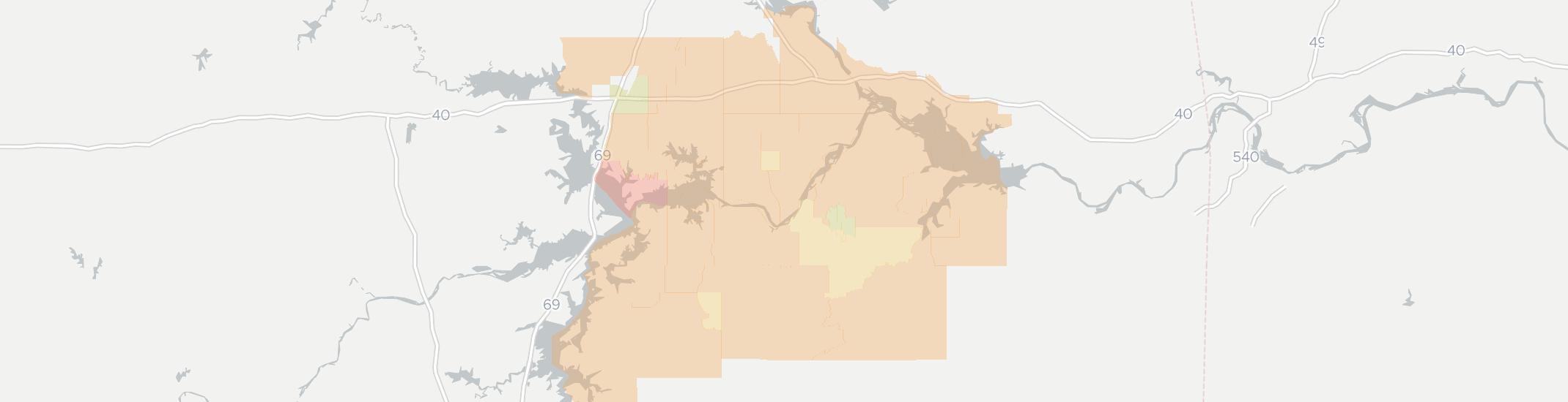 Stigler Internet Competition Map. Click for interactive map.