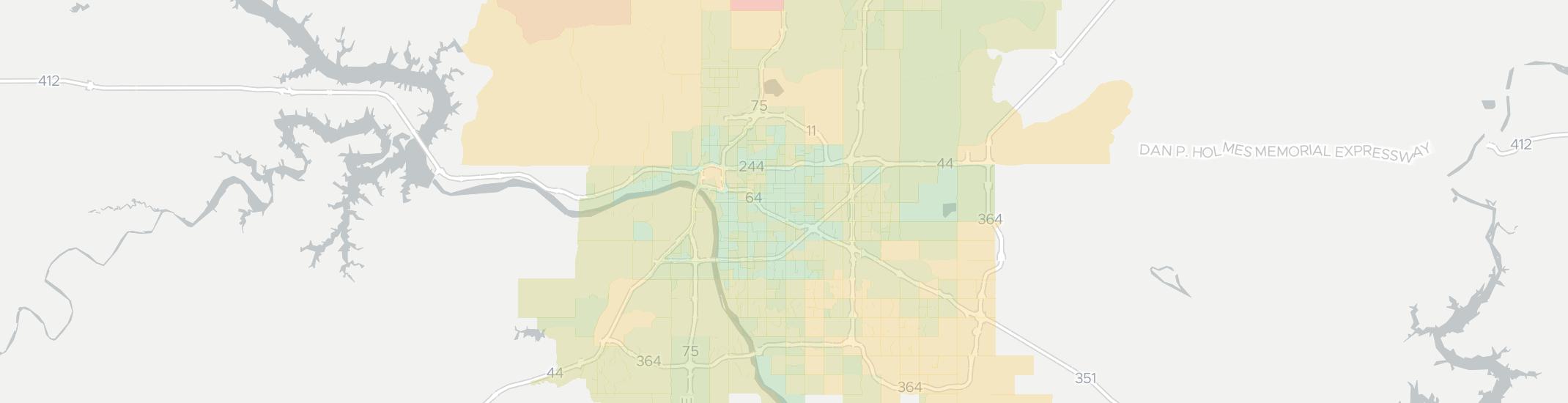 Tulsa Internet Competition Map. Click for interactive map.