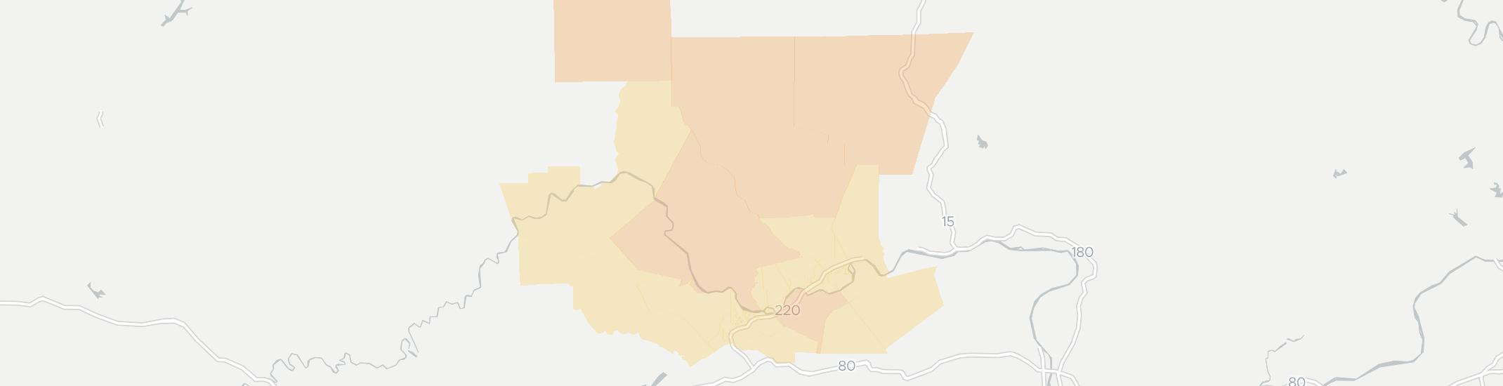 Lock Haven Internet Competition Map. Click for interactive map