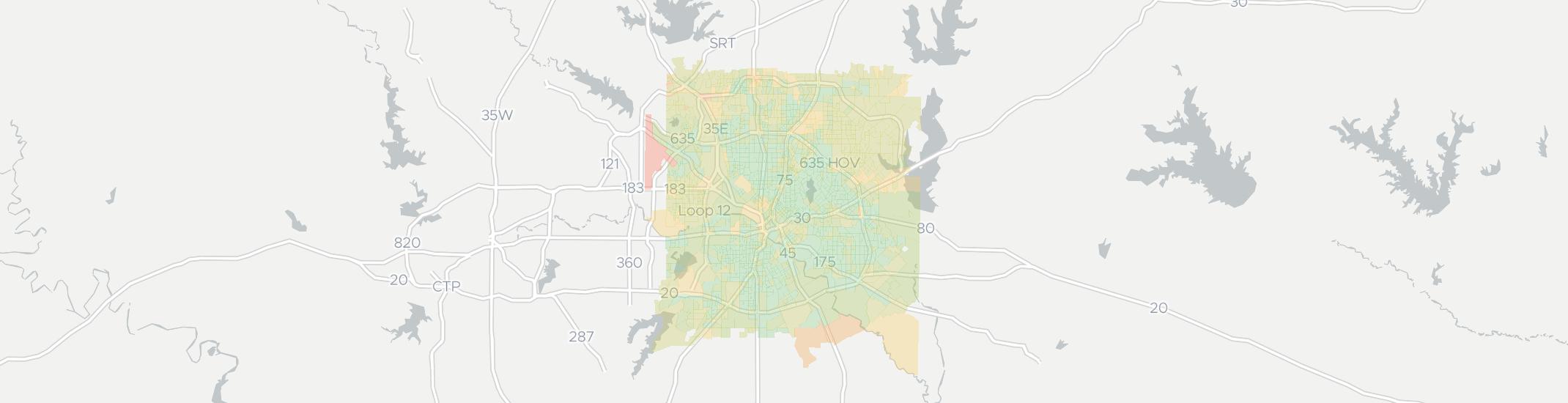 Dallas Internet Competition Map. Click for interactive map.
