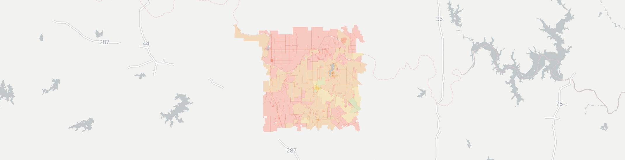 Nocona Internet Competition Map. Click for interactive map.