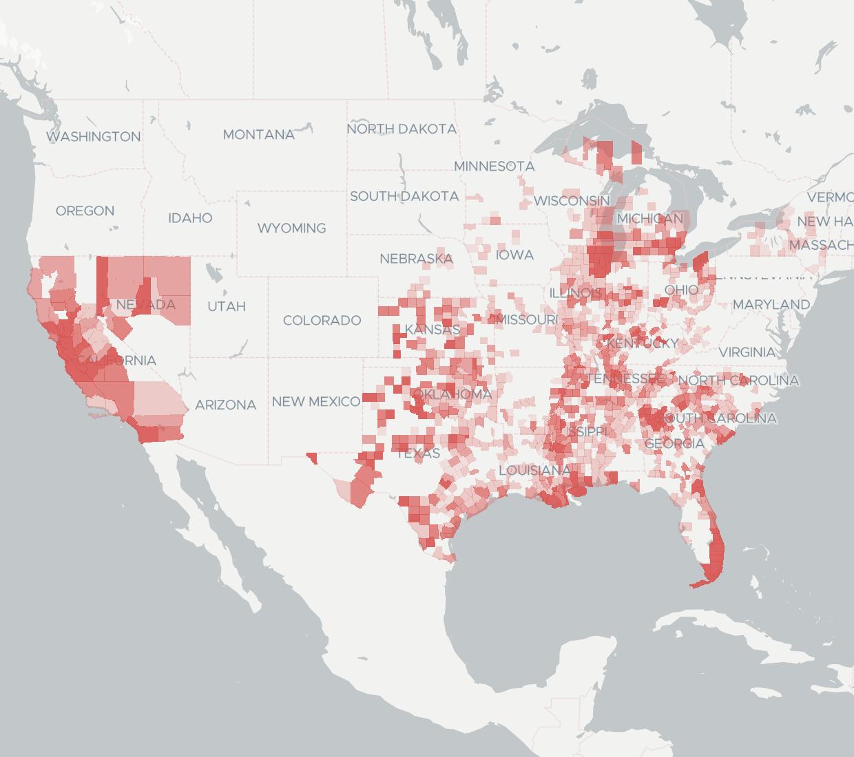 EarthLink Availability Map. Click for interactive map.