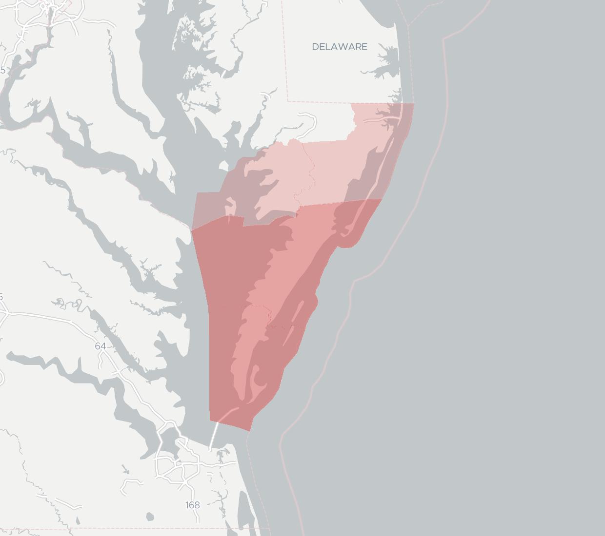 Eastern Shore Communications Availability Map. Click for interactive map.
