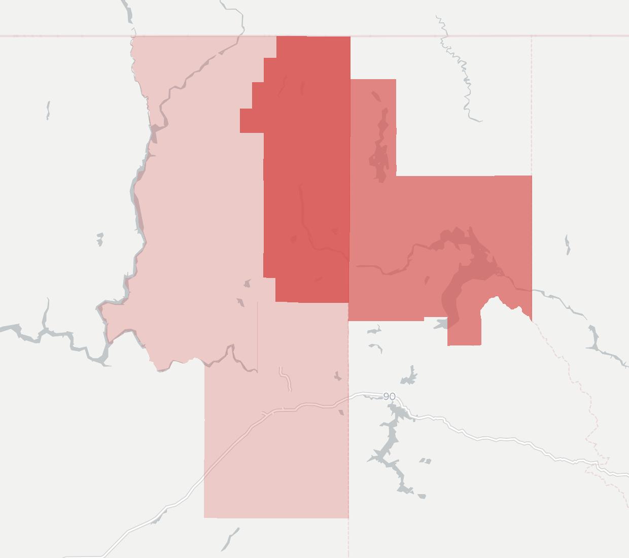 Pend Oreille Valley Networks Coverage Map