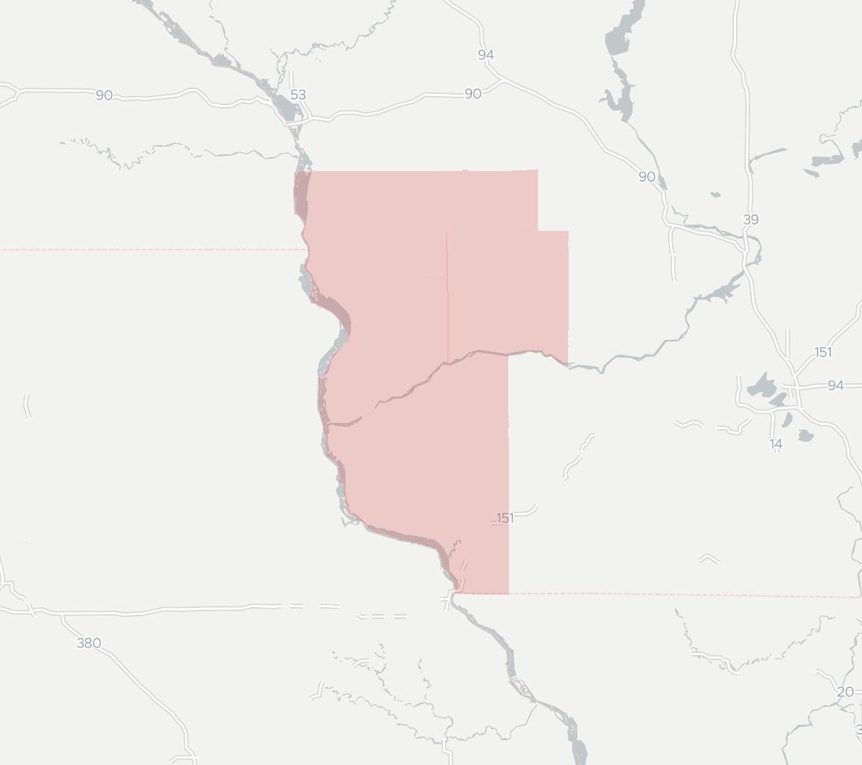 Richland-Grant Telephone Cooperative Coverage Map