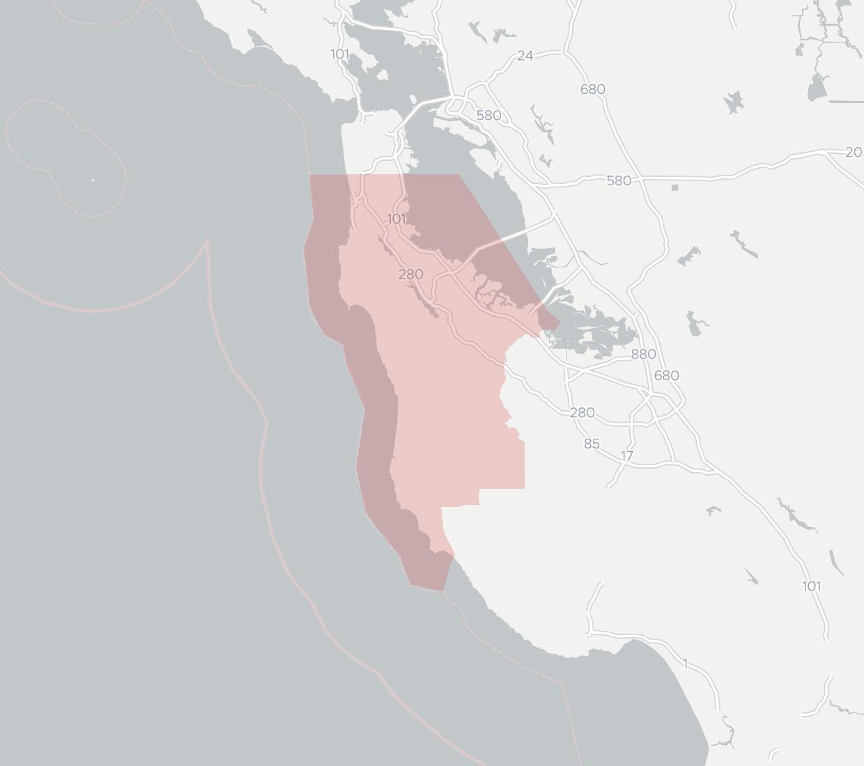 San Bruno Municipal Cable TV Availability Map. Click for interactive map.