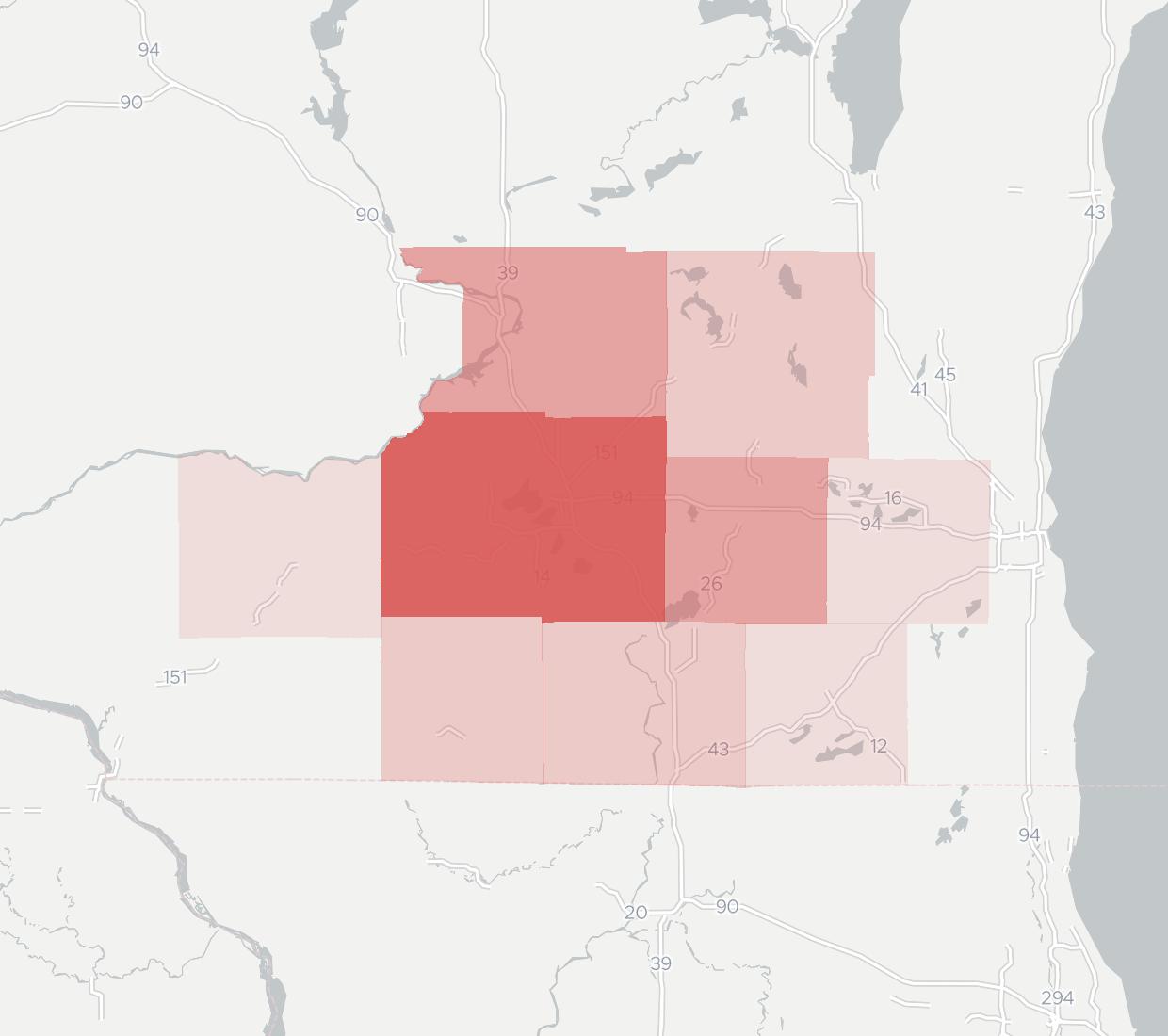 UPNETWI Availability Map. Click for interactive map