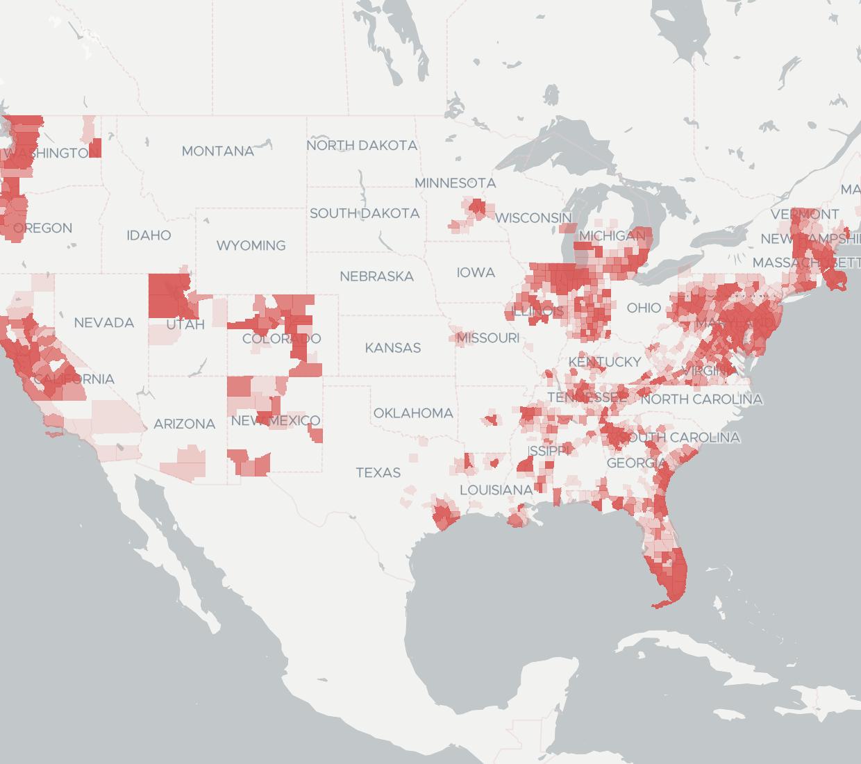 Xfinity Availability Map. Click for interactive map.
