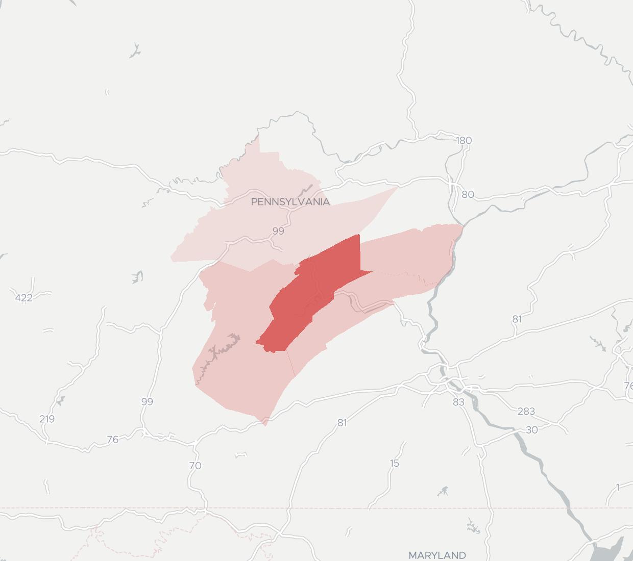 Mifflin County Wireless Availability Map. Click for interactive map