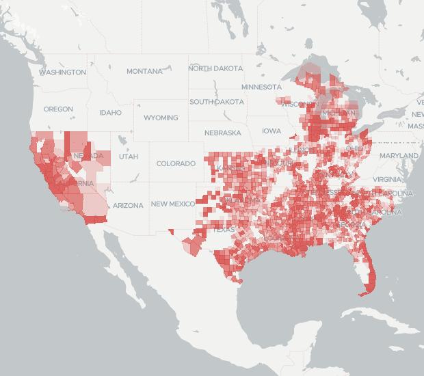 AT&T Internet Availability Map. Click for interactive map