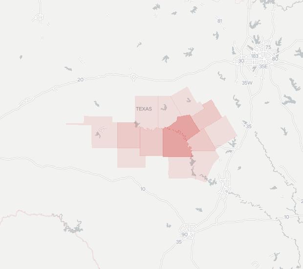 Central Texas Telecommunications Availability Map. Click for interactive map