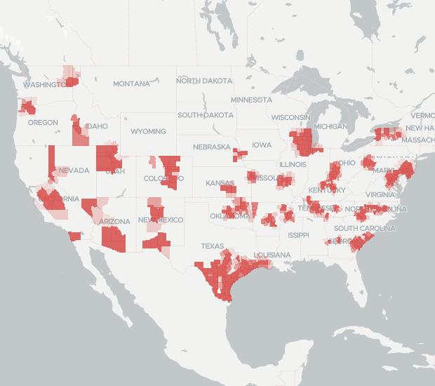 Cricket Wireless Availability Map. Click for interactive map.