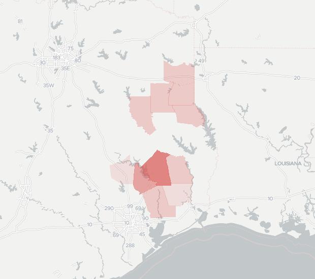 Eastex Telephone Cooperative Availability Map. Click for interactive map