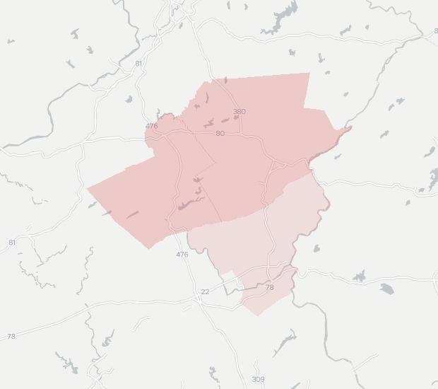 Palmerton Telephone Co Availability Map. Click for interactive map